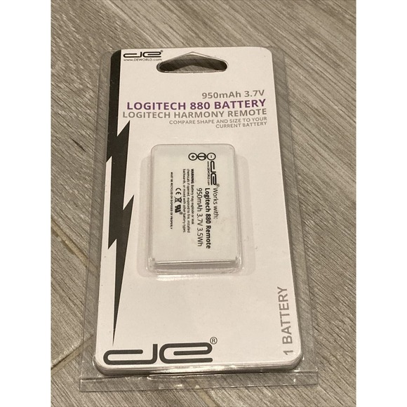 DE World Logitech 880 Harmony Remote Battery 950 mAh 3.7V 230-2483 - Picture 1 of 2